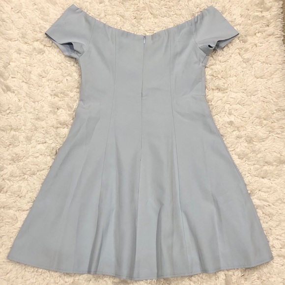 Revolve By The Way Monica Off Shoulder Fit & Flare Dress Blue Small - Picture 4 of 7
